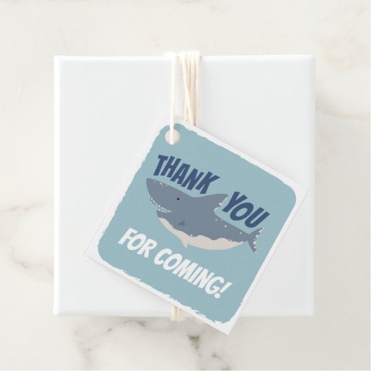 Fintastic Happy Shark Birthday Bedankt Bedankjes Labels (In situ)