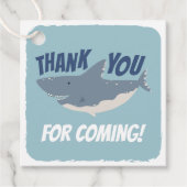 Fintastic Happy Shark Birthday Bedankt Bedankjes Labels (Voorkant)