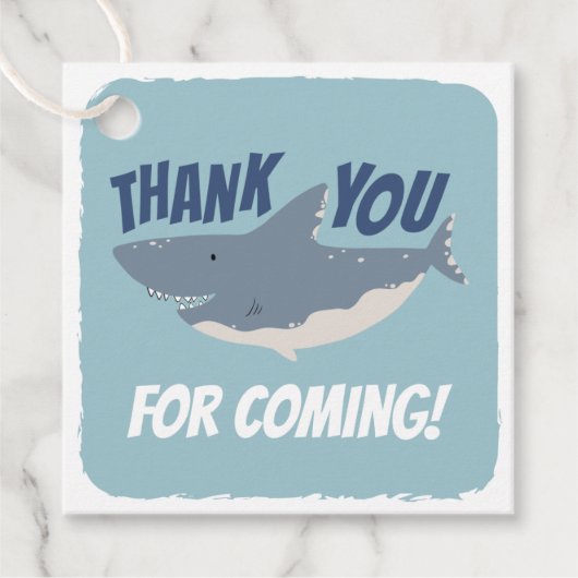 Fintastic Happy Shark Birthday Bedankt Bedankjes Labels (Voorkant)