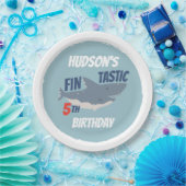 Fintastic Happy Shark Birthday Party, elke leeftij Papieren Bordje (Feest)