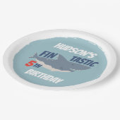 Fintastic Happy Shark Birthday Party, elke leeftij Papieren Bordje (Gekanteld)