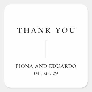 Fiona Black and White Krachtig Monogram Moderne Tr Vierkante Sticker