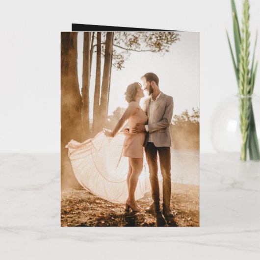 Fiona Black Bold Monogram Moderne bruiloft (Achterkant)