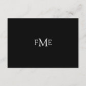 Fiona Black Bold Monogram Moderne bruiloft Informatiekaartje (Achterkant)
