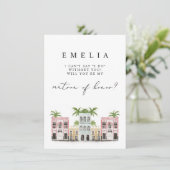 FIONA Charleston Matron of Honor Voorstel Kaart (Staand voorkant)