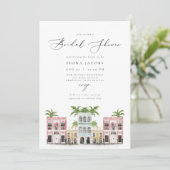 FIONA Charleston Rainbow Row-Vrijgezellenfeest Kaart (Staand voorkant)