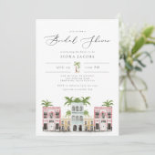 FIONA Charleston Rainbow Row-Vrijgezellenfeest Kaart (Staand voorkant)