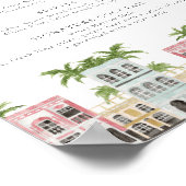 FIONA Charleston SC Rainbow Row Bar Menubord Poster (Hoek)