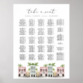 FIONA Charleston SC Rainbow Row-zitgrafiek Poster