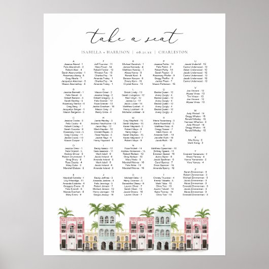 FIONA Charleston SC Rainbow Row-zitgrafiek Poster (Voorkant)