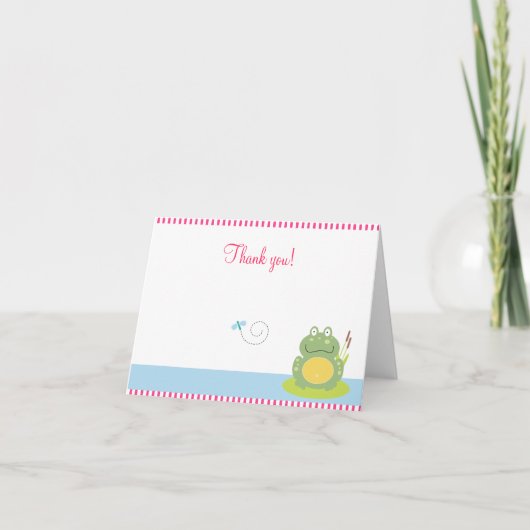 Fiona de Groene Kikker vouwde Bedankkaart (Voorkant)