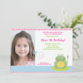 Fiona de Groene Pond Kikker *PHOTO* Birthday 5x7 Kaart (Staand voorkant)