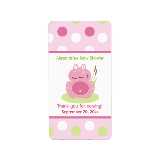 Fiona de Roze Kikker Miniatuur Snoep Wrappers Etiket (Voorkant)