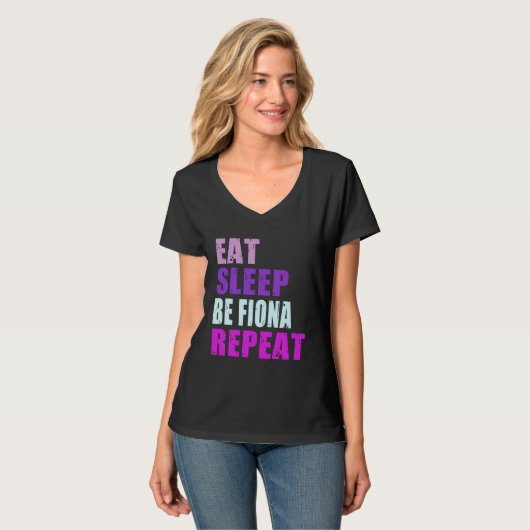 Fiona Eat Sleep Be Repeat Fiona T-shirt (Voorkant volledig)