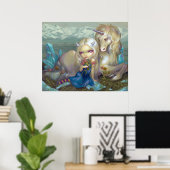 Fiona en de Unicorn ART PRINT-ijsfee Poster (Thuiskantoor)