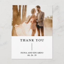 Fiona foto vet monogram moderne bruiloft briefkaart
