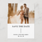 Fiona foto vet monogram moderne bruiloft briefkaart (Voorkant)