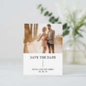 Fiona foto vet monogram moderne bruiloft briefkaart (Staand voorkant)