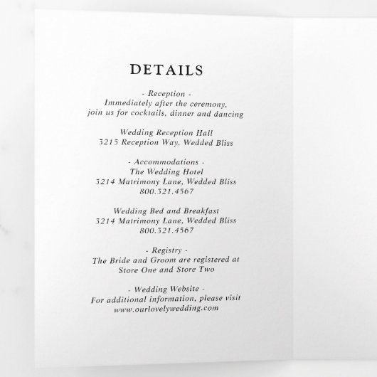 Fiona foto vet monogram moderne bruiloft drieluik uitnodiging (Binnenzijde eerst)