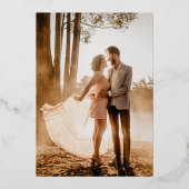 Fiona foto vet monogram moderne bruiloft folie uitnodiging (Achterkant)