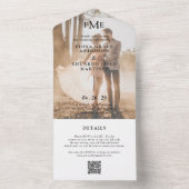 Fiona Foto Vet Monogram Moderne Trouw All In One Uitnodiging (Binnen)