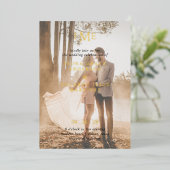 Fiona Foto Vet Monogram Moderne Trouwkaart Folie Uitnodiging (Staand Voorkant)