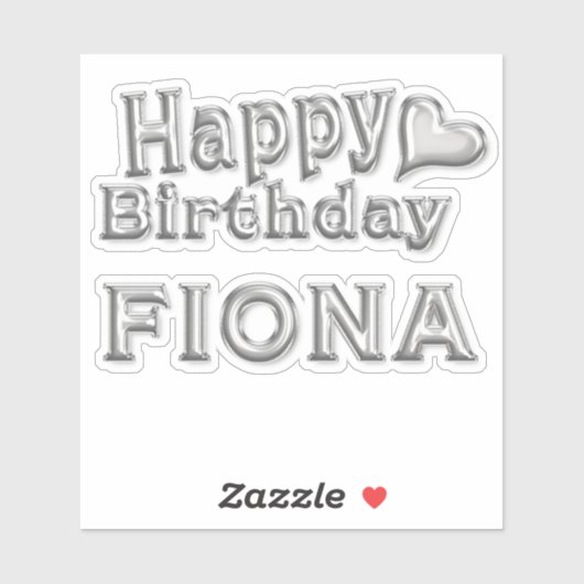 Fiona Happy Birthday silver Aufkleber Sticker (Vel)