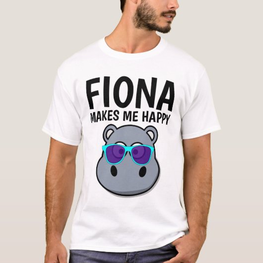 FIONA HIPPO MAAKT ME HAPPY T-shirts (Voorkant)