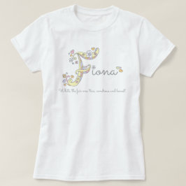 Fiona meisjes F naam betekent monogram t-shirt