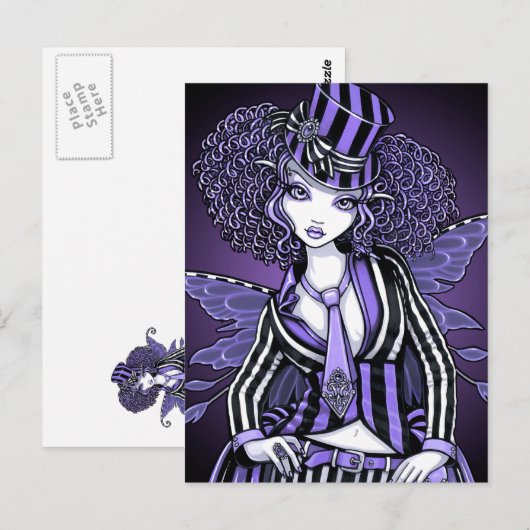 Fiona Paars Gothic Couture Fairy Briefkaart (Voorkant / Achterkant)