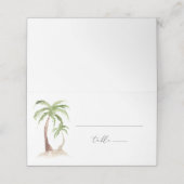 FIONA Palm Tree Beach Tropical Place Card Plaatskaartje (Buitenkant ongevouwen)