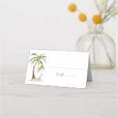 FIONA Palm Tree Beach Tropical Place Card Plaatskaartje (Voorkant)