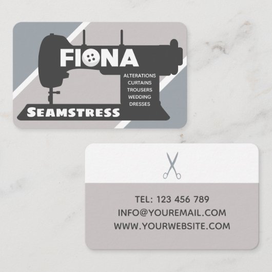 Fiona Seamstress Visitekaartje (Voorkant / Achterkant)
