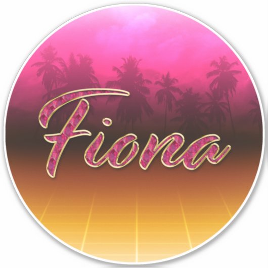 Fiona Vorname Name golden pink Aufkleber Sticker (Voorkant)