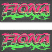 Fiona Vorname Name Graffiti Aufkleber Sticker (Voorkant)