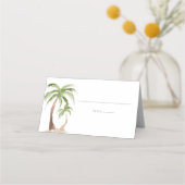 FIONA Waterverf Palm Tree Tropical Beach Guest Plaatskaartje (Voorkant)