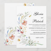 Fiona Wildflower in bloei bloemenbruiloft Kaart (Voorkant / Achterkant)