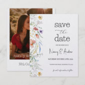 Fiona Wildflower In Bloom Bloemrijke Bruids Shower Save The Date (Voorkant / Achterkant)