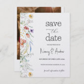 Fiona Wildflower In Bloom Bloemrijke Bruidsboeket  Save The Date (Voorkant / Achterkant)