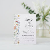Fiona Wildflower In Bloom Bloemrijke Bruidsboeket  Save The Date (Staand voorkant)