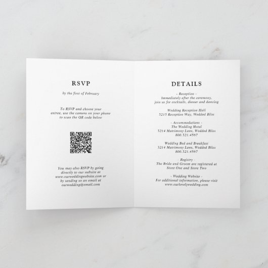 Fiona zwart-wit Bold Monogram Moderne bruiloft (Binnen)