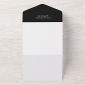 Fiona zwart-wit Bold Monogram Moderne bruiloft All In One Uitnodiging (Buitenkant)