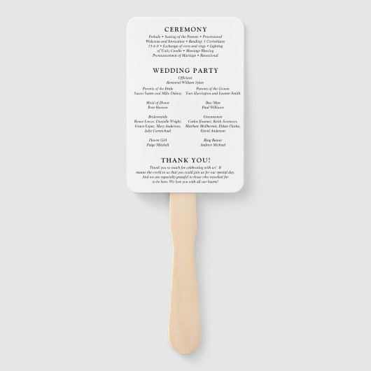 Fiona zwart-wit Bold Monogram Moderne bruiloft Handwaaier (Achterkant)