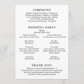 Fiona zwart-wit Bold Monogram Moderne bruiloft Programmakaart (Achterkant)