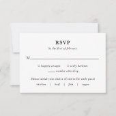 Fiona zwart-wit Bold Monogram Moderne bruiloft RSVP Kaartje (Voorkant)