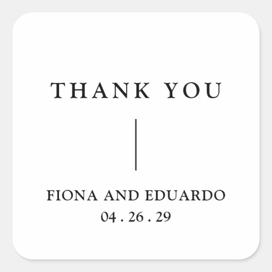 Fiona zwart-wit Bold Monogram Moderne bruiloft Vierkante Sticker (Voorkant)