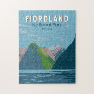Fiordland National Park Nieuw-Zeeland Travel Art Legpuzzel