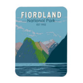 Fiordland National Park Nieuw-Zeeland Travel Art Magneet (Verticaal)