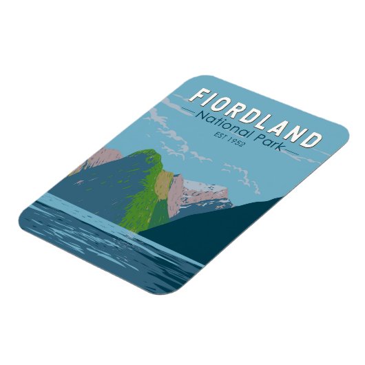Fiordland National Park Nieuw-Zeeland Travel Art Magneet (Linkerzijde)