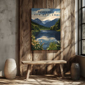 Fiordland Nieuw-Zeeland Reisposter Canvas Kunst
